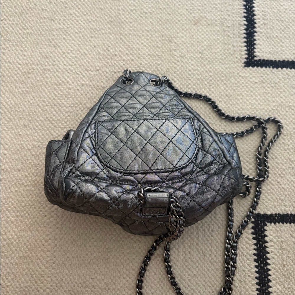 Chanel Mini Backpack Is Back Silver - image 2